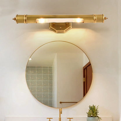 Round Cylinder Copper Aluminum 2-Light Wall Sconce Lamp