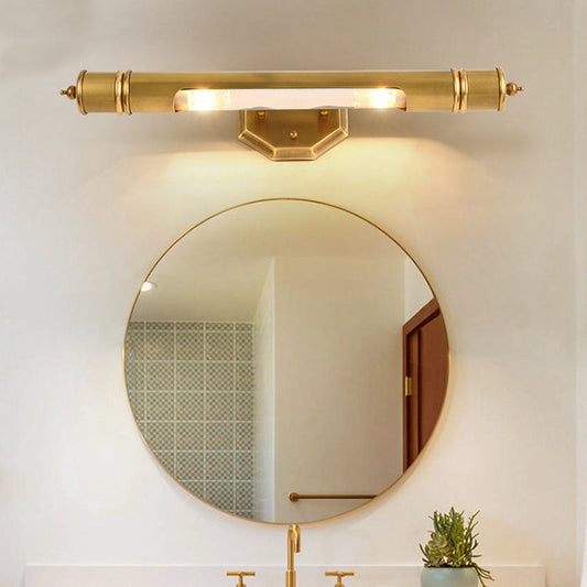 Round Cylinder Copper Aluminum 2-Light Wall Sconce Lamp