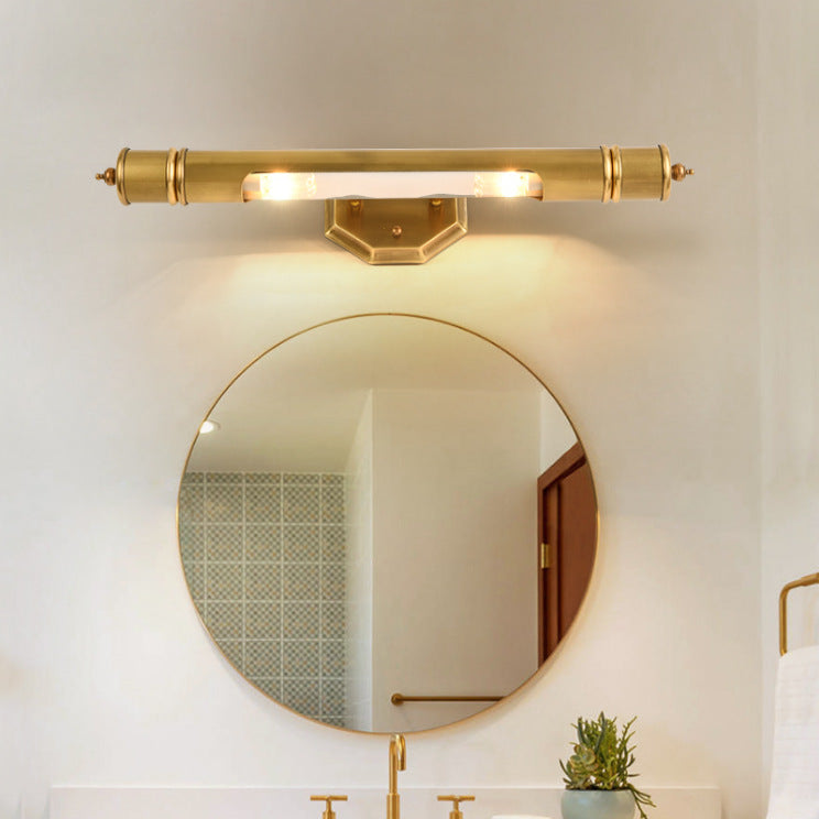Round Cylinder Copper Aluminum 2-Light Wall Sconce Lamp