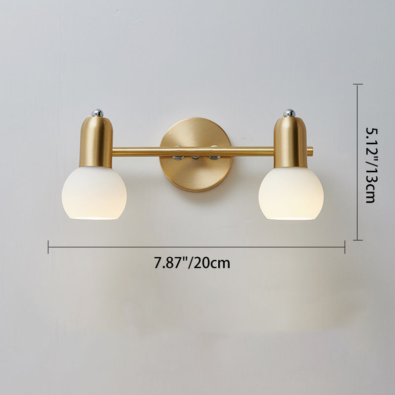 Round Cone Linear Copper Glass 2/3 Light Wall Sconce Lamp