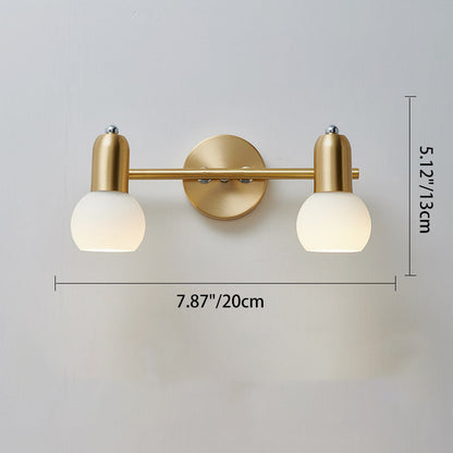 Round Cone Linear Copper Glass 2/3 Light Wall Sconce Lamp