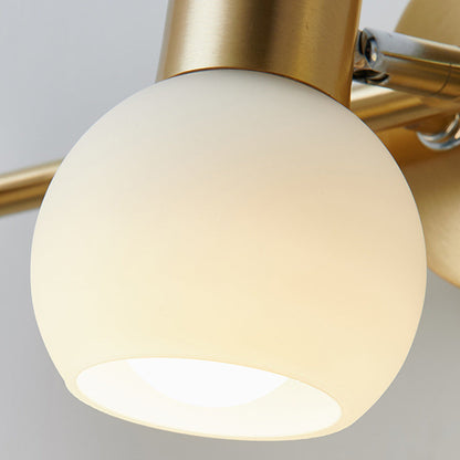 Round Cone Linear Copper Glass 2/3 Light Wall Sconce Lamp