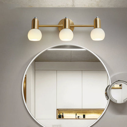 Round Cone Linear Copper Glass 2/3 Light Wall Sconce Lamp