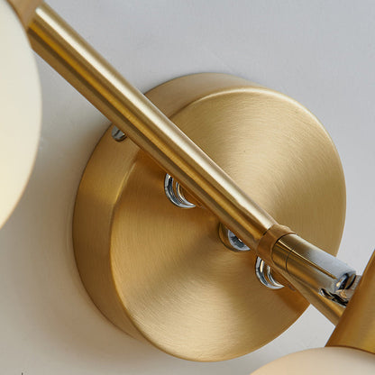 Round Cone Linear Copper Glass 2/3 Light Wall Sconce Lamp