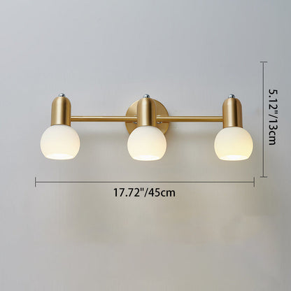 Round Cone Linear Copper Glass 2/3 Light Wall Sconce Lamp