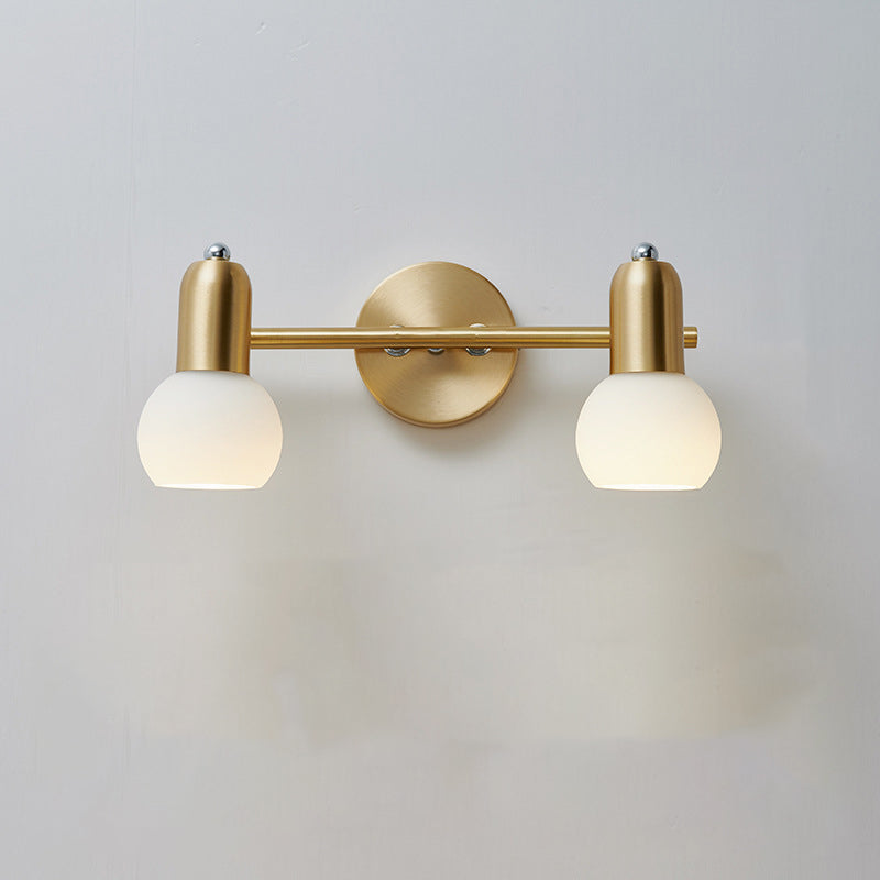 Round Cone Linear Copper Glass 2/3 Light Wall Sconce Lamp
