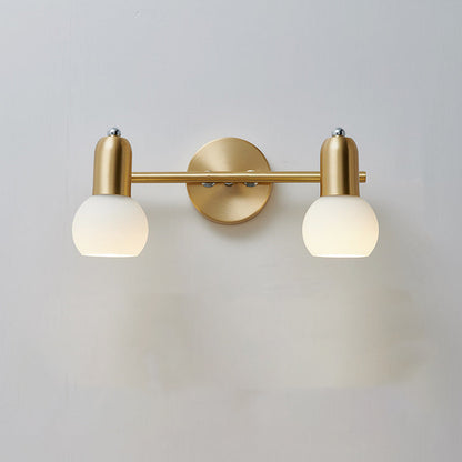 Round Cone Linear Copper Glass 2/3 Light Wall Sconce Lamp