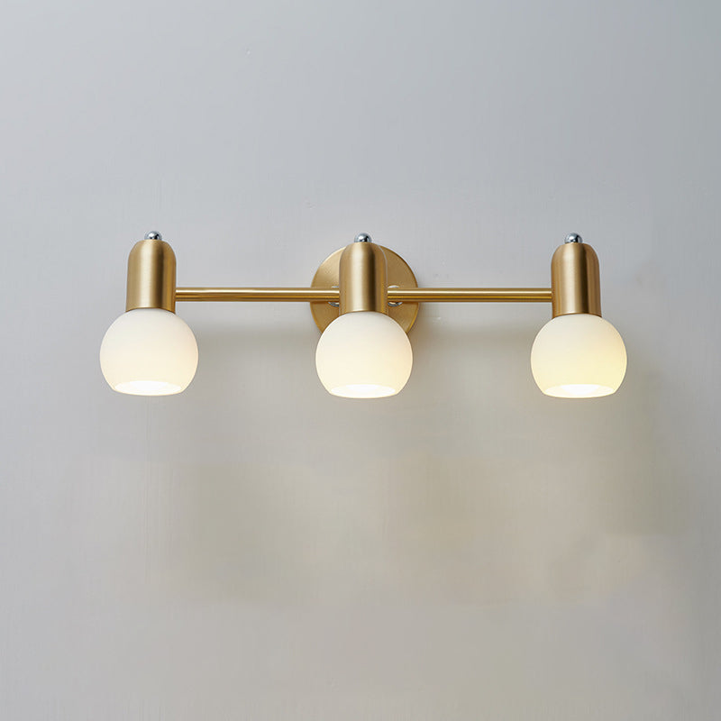 Round Cone Linear Copper Glass 2/3 Light Wall Sconce Lamp