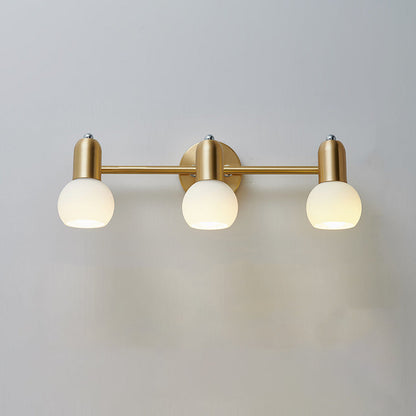 Round Cone Linear Copper Glass 2/3 Light Wall Sconce Lamp