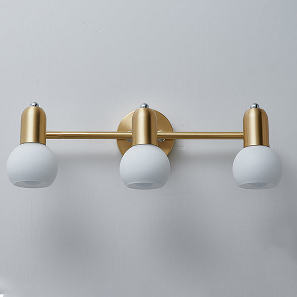 Round Cone Linear Copper Glass 2/3 Light Wall Sconce Lamp