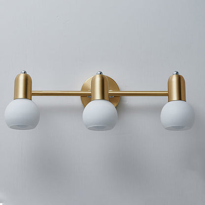 Round Cone Linear Copper Glass 2/3 Light Wall Sconce Lamp