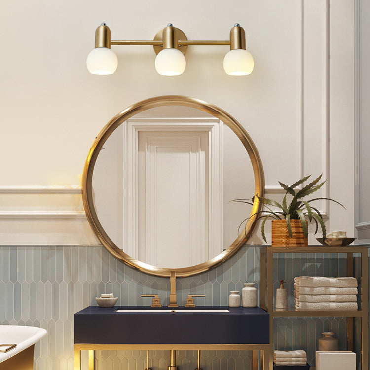 Round Cone Linear Copper Glass 2/3 Light Wall Sconce Lamp