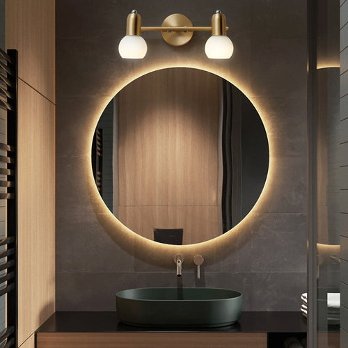 Round Cone Linear Copper Glass 2/3 Light Wall Sconce Lamp