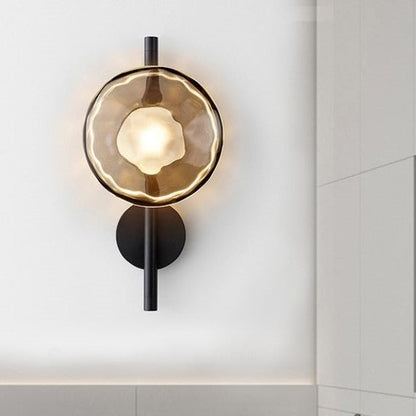 Contemporary Nordic Round Iron Glass LED Wall Sconce Lamp