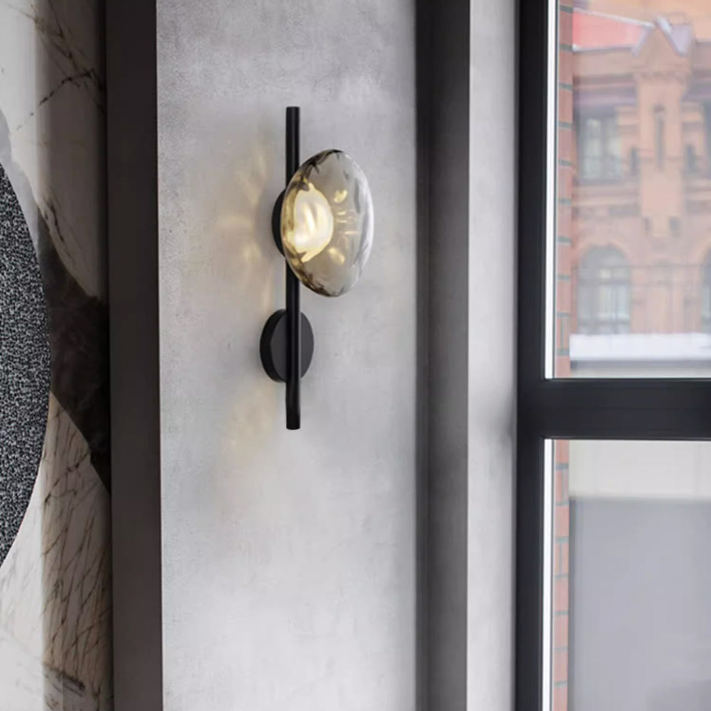 Contemporary Nordic Round Iron Glass LED Wall Sconce Lamp