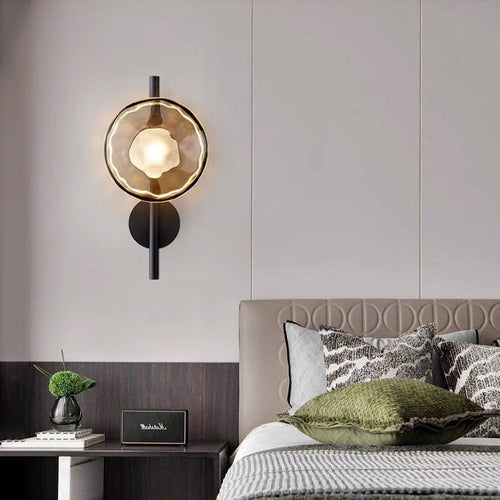 Contemporary Nordic Round Iron Glass LED Wall Sconce Lamp