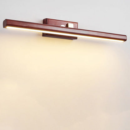 Minimalist Linear Cylinder Wood Copper LED Wall Sconce Lamp