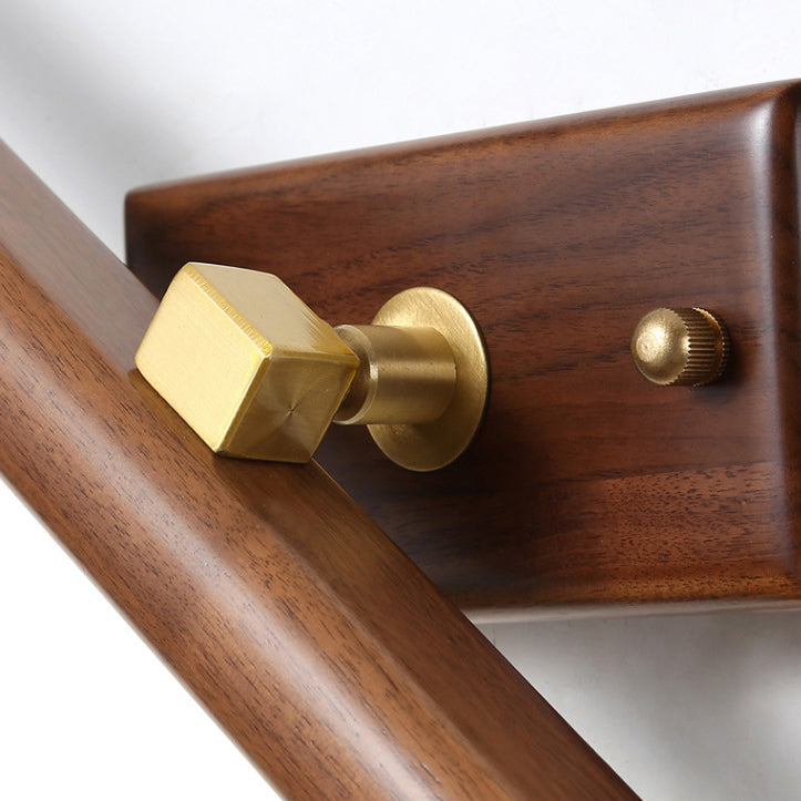 Minimalist Linear Cylinder Wood Copper LED Wall Sconce Lamp