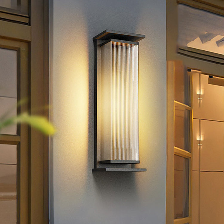 Solar Rectangle PC Stainless Steel LED Wall Sconce Lamp