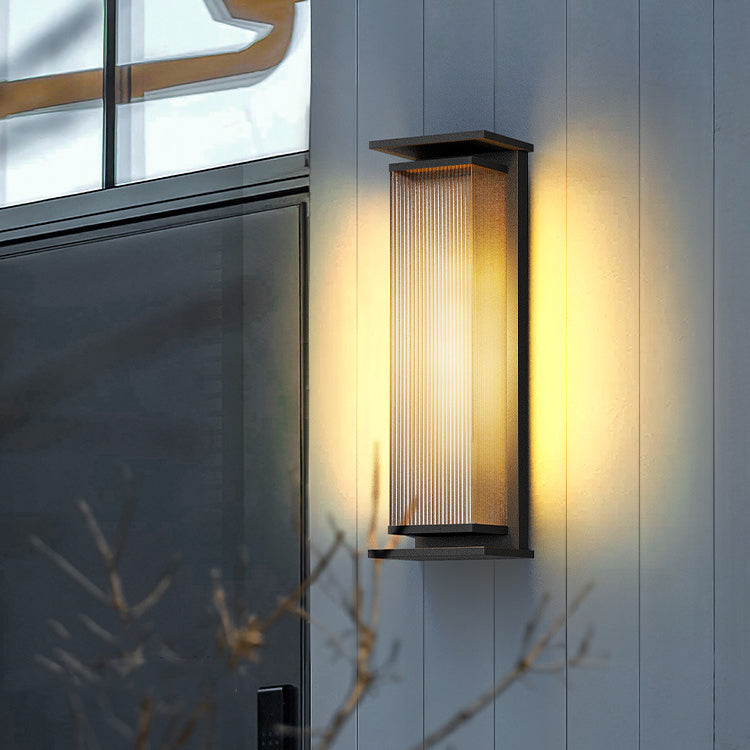 Solar Rectangle PC Stainless Steel LED Wall Sconce Lamp
