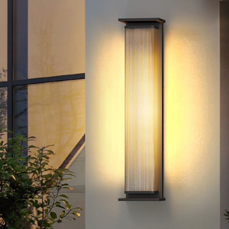 Solar Rectangle PC Stainless Steel LED Wall Sconce Lamp