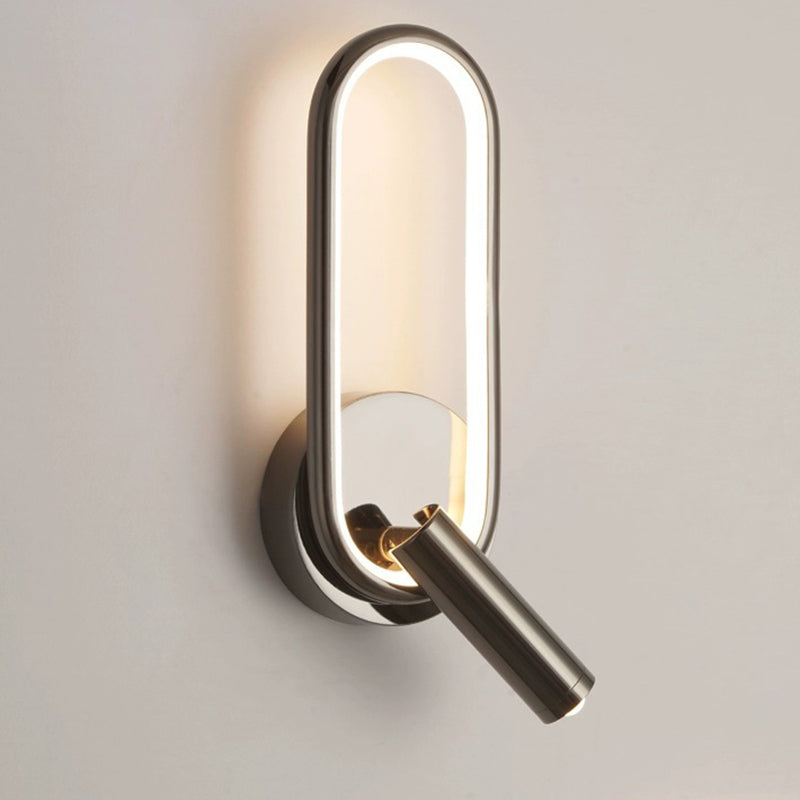Oval Iron Aluminum Glass Spotlight LED Wall Sconce Lamp