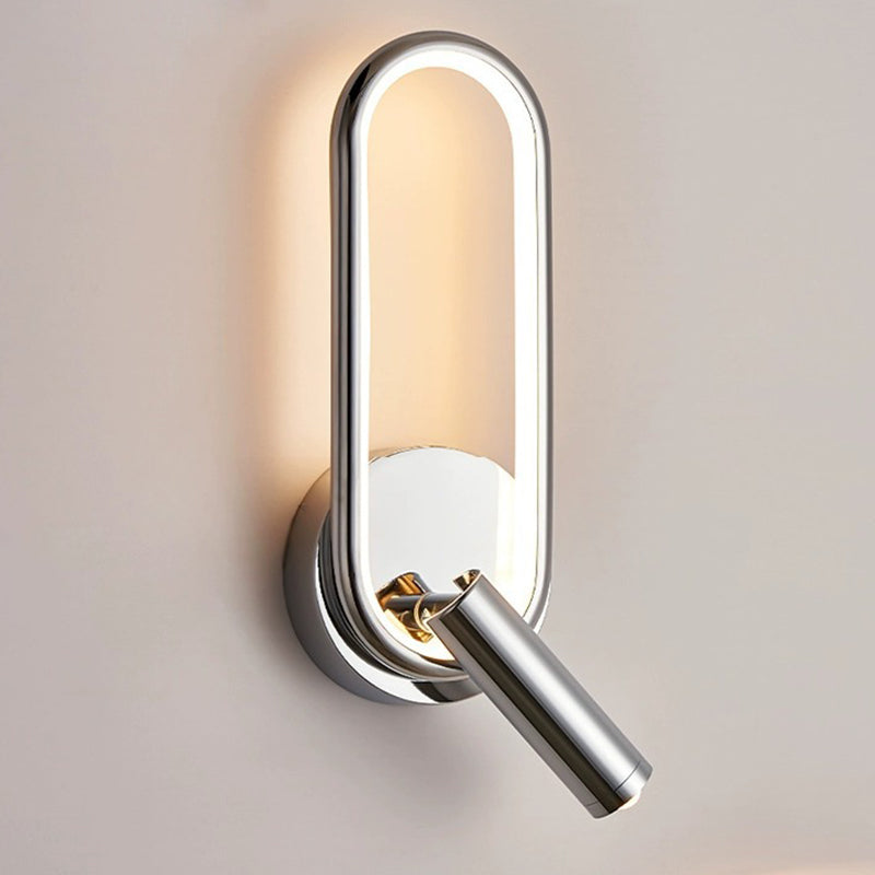 Oval Iron Aluminum Glass Spotlight LED Wall Sconce Lamp