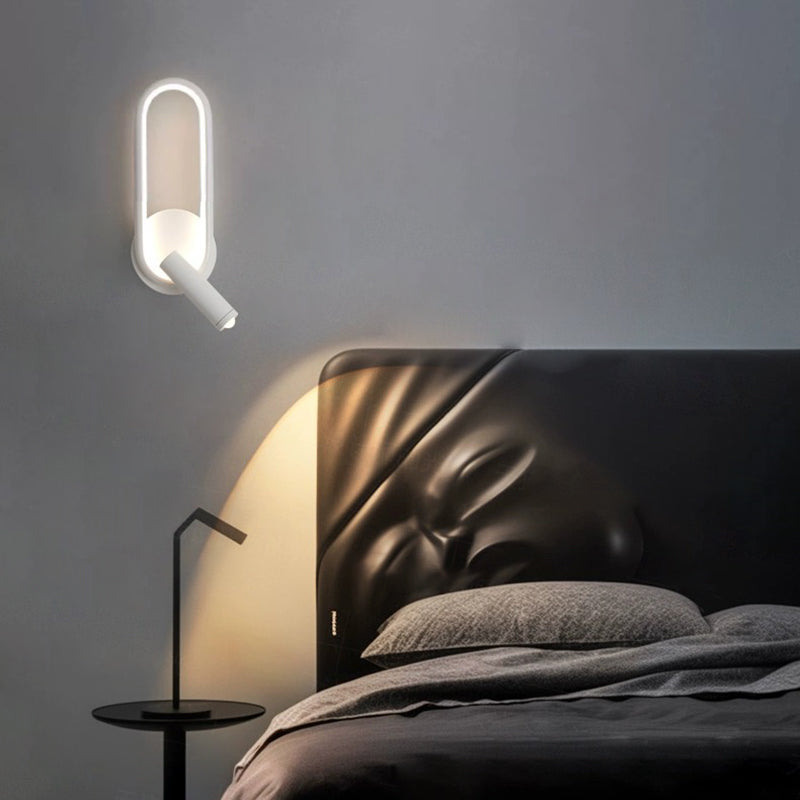 Oval Iron Aluminum Glass Spotlight LED Wall Sconce Lamp