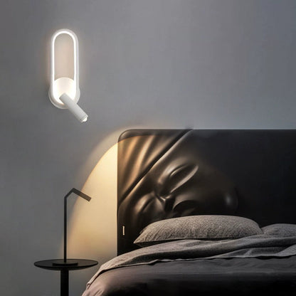 Oval Iron Aluminum Glass Spotlight LED Wall Sconce Lamp