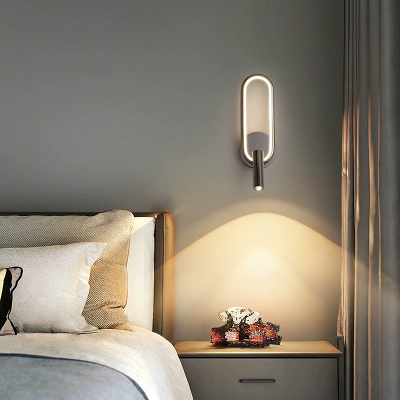 Oval Iron Aluminum Glass Spotlight LED Wall Sconce Lamp