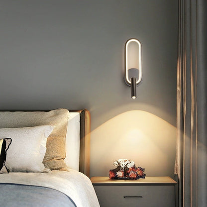 Oval Iron Aluminum Glass Spotlight LED Wall Sconce Lamp