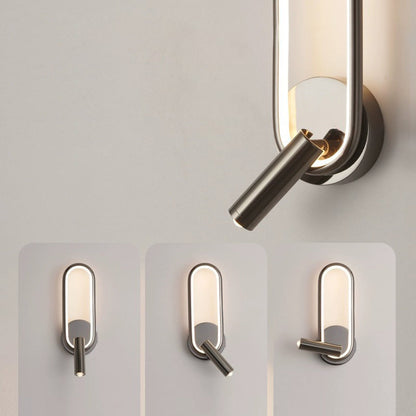 Oval Iron Aluminum Glass Spotlight LED Wall Sconce Lamp