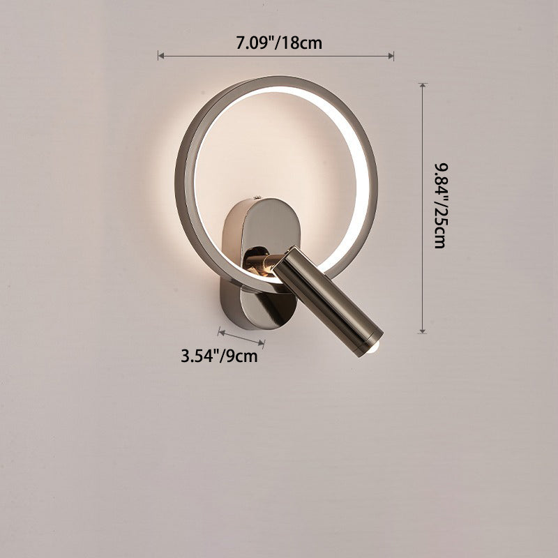 Oval Iron Aluminum Glass Spotlight LED Wall Sconce Lamp