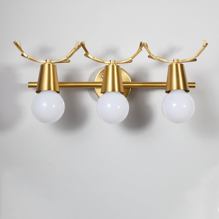 Antler Round Prism Copper Glass 2/3 Light Wall Sconce Lamp