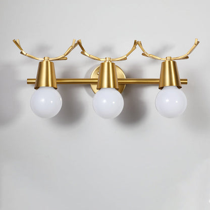 Antler Round Prism Copper Glass 2/3 Light Wall Sconce Lamp