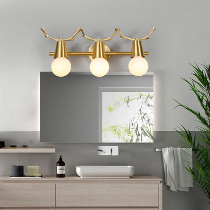 Antler Round Prism Copper Glass 2/3 Light Wall Sconce Lamp