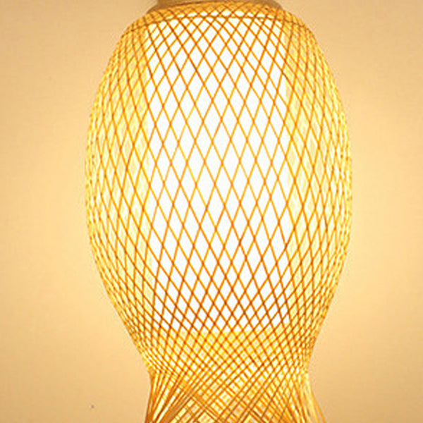 Creative Jellyfish Oval Bamboo 1-Light Wall Sconce Lamp