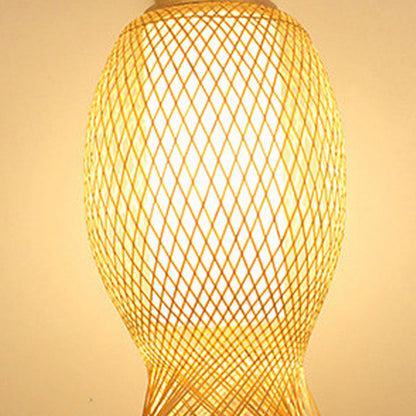 Creative Jellyfish Oval Bamboo 1-Light Wall Sconce Lamp