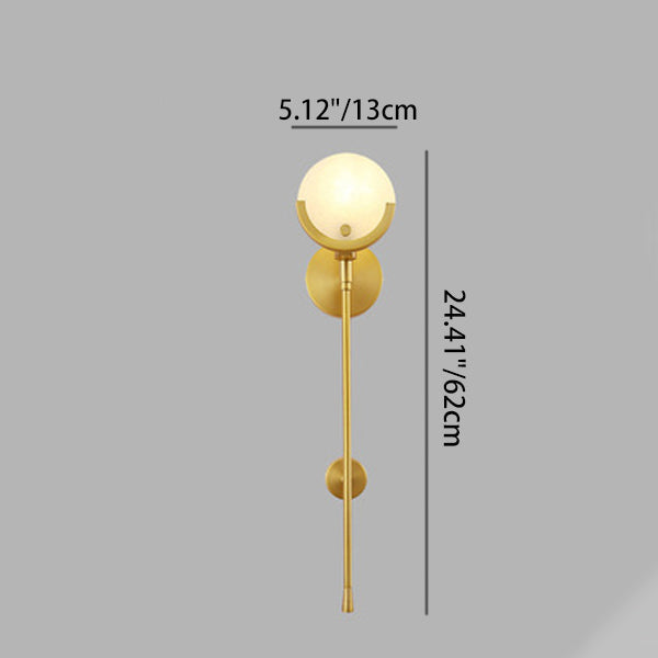 Scandinavian Linear Iron Marble 1-Light Wall Sconce Lamp