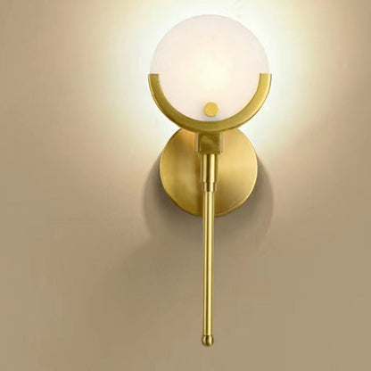 Scandinavian Linear Iron Marble 1-Light Wall Sconce Lamp