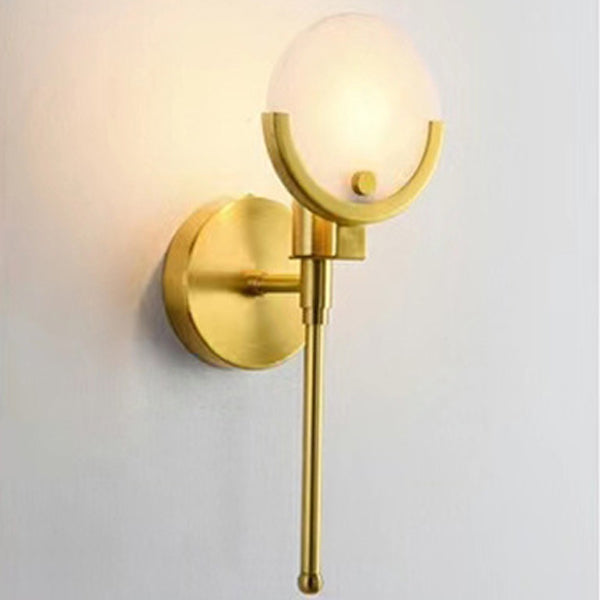 Scandinavian Linear Iron Marble 1-Light Wall Sconce Lamp