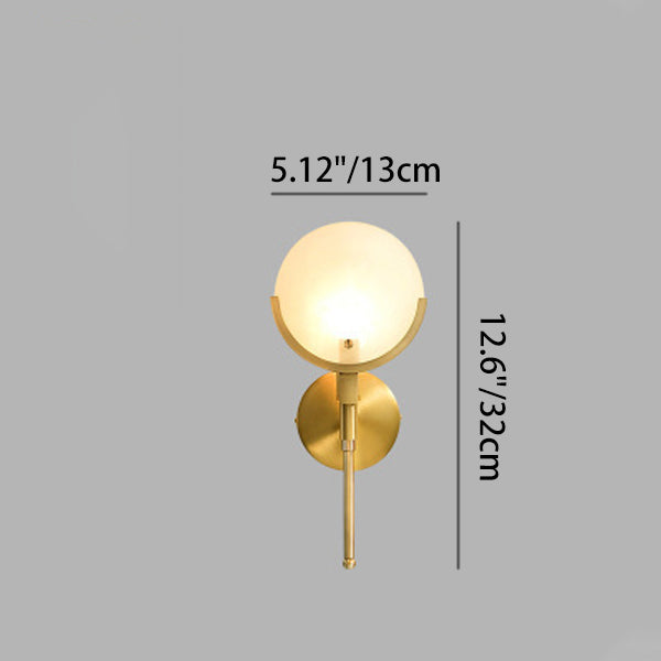 Scandinavian Linear Iron Marble 1-Light Wall Sconce Lamp
