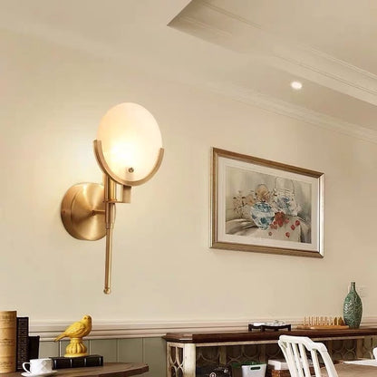 Scandinavian Linear Iron Marble 1-Light Wall Sconce Lamp