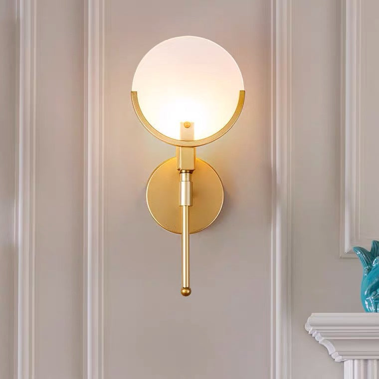 Scandinavian Linear Iron Marble 1-Light Wall Sconce Lamp