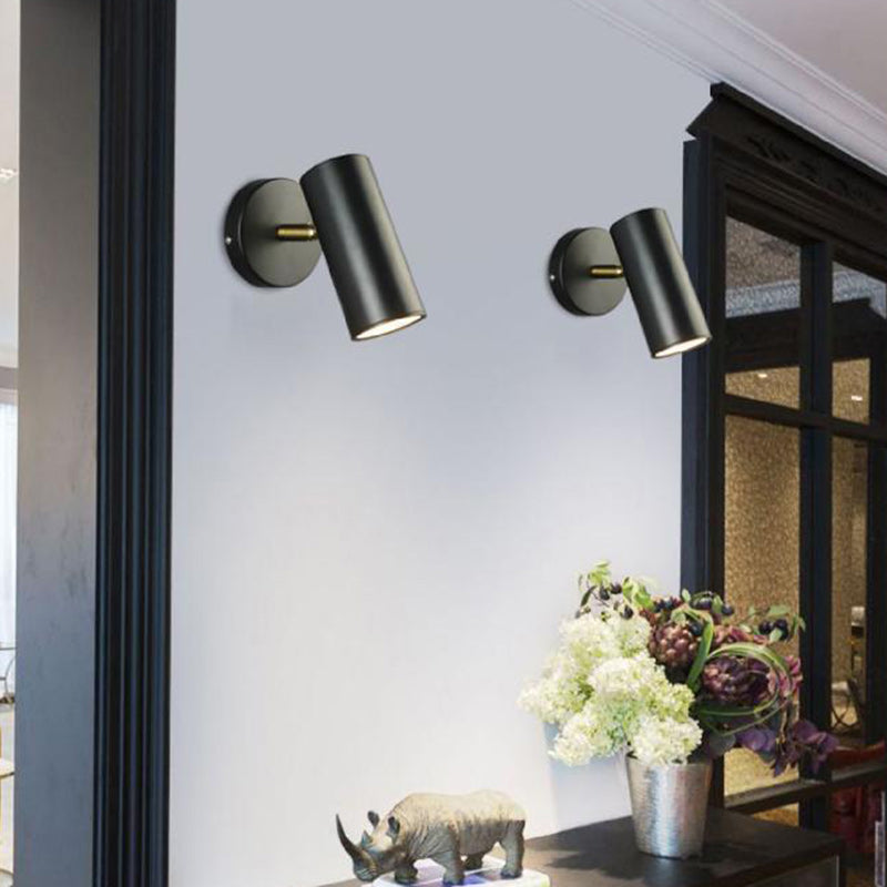 Round Cylinder Iron Spotlight 1-Light Wall Sconce Lamp