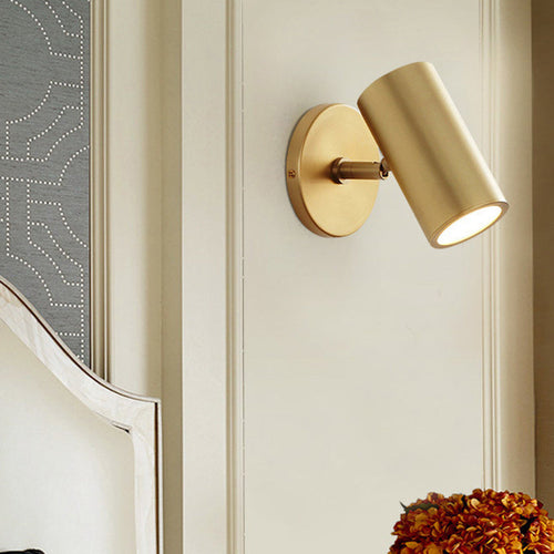 Round Cylinder Iron Spotlight 1-Light Wall Sconce Lamp