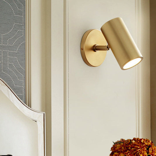 Round Cylinder Iron Spotlight 1-Light Wall Sconce Lamp