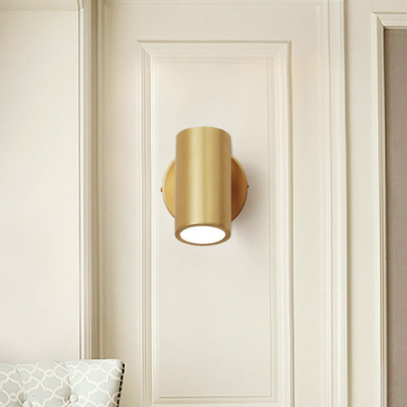 Round Cylinder Iron Spotlight 1-Light Wall Sconce Lamp