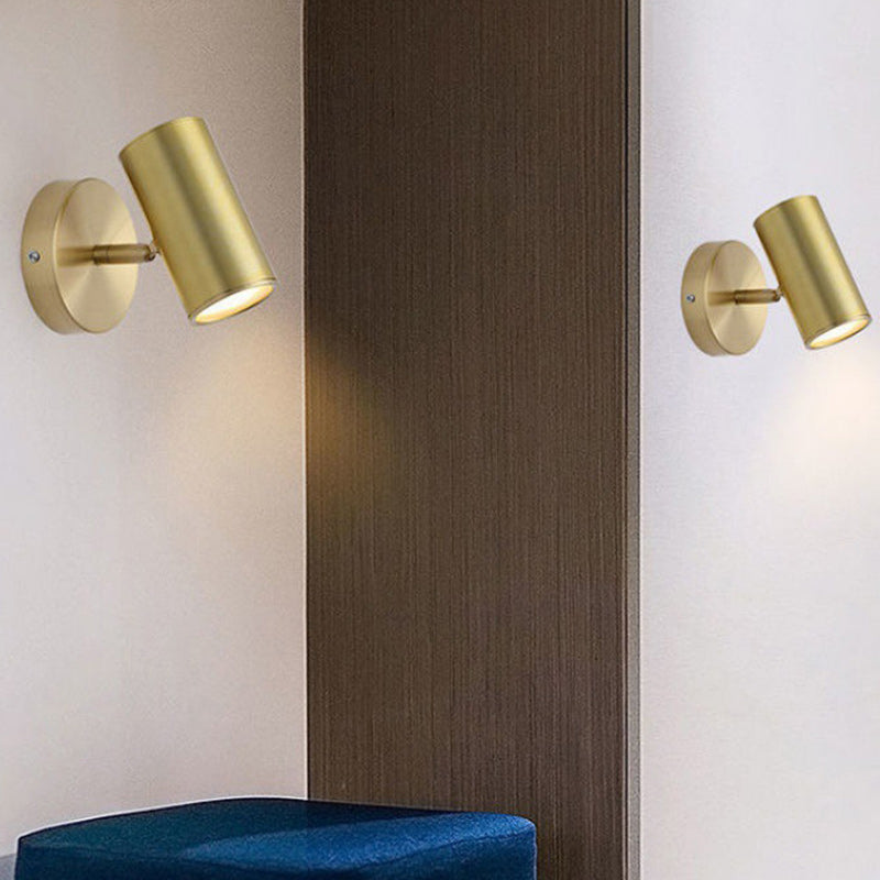 Round Cylinder Iron Spotlight 1-Light Wall Sconce Lamp