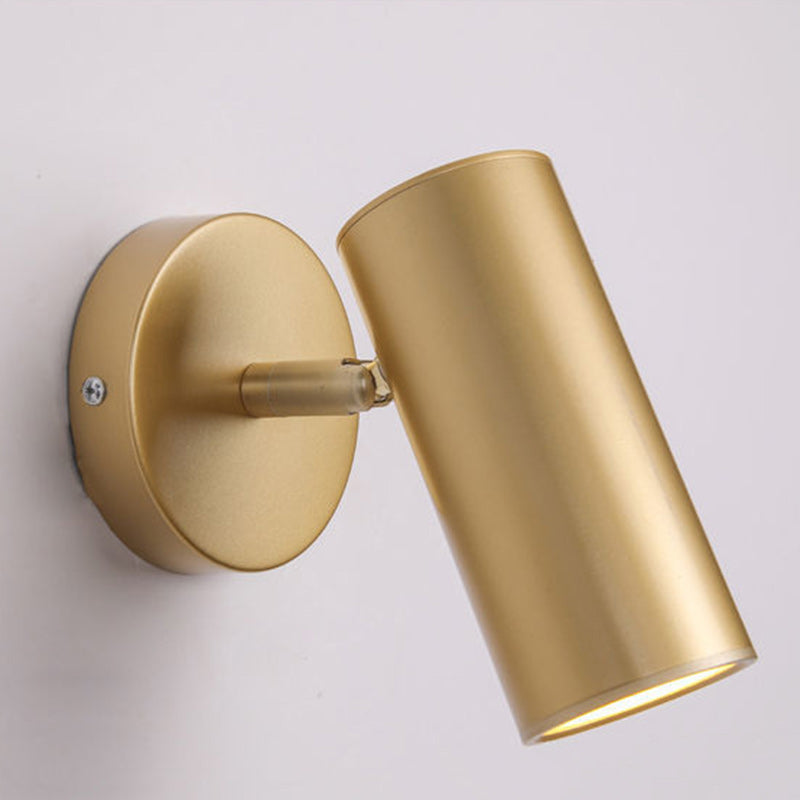 Round Cylinder Iron Spotlight 1-Light Wall Sconce Lamp